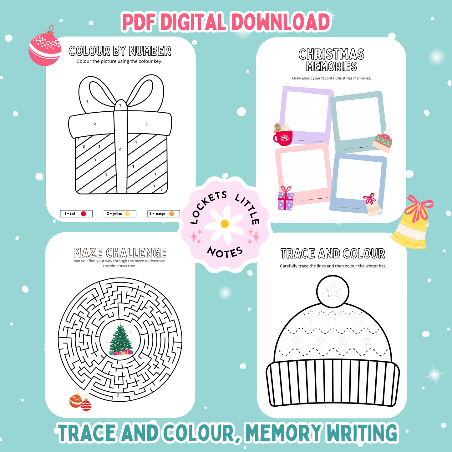 Christmas Activity Book. 60 Festive Pages for Kids. Digital Download