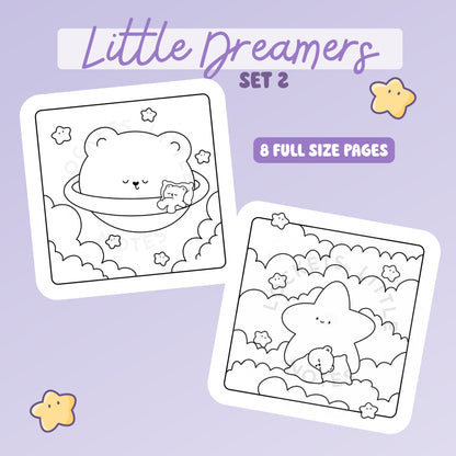 Little Dreamers Colouring Pages SET 2. Digital download.
