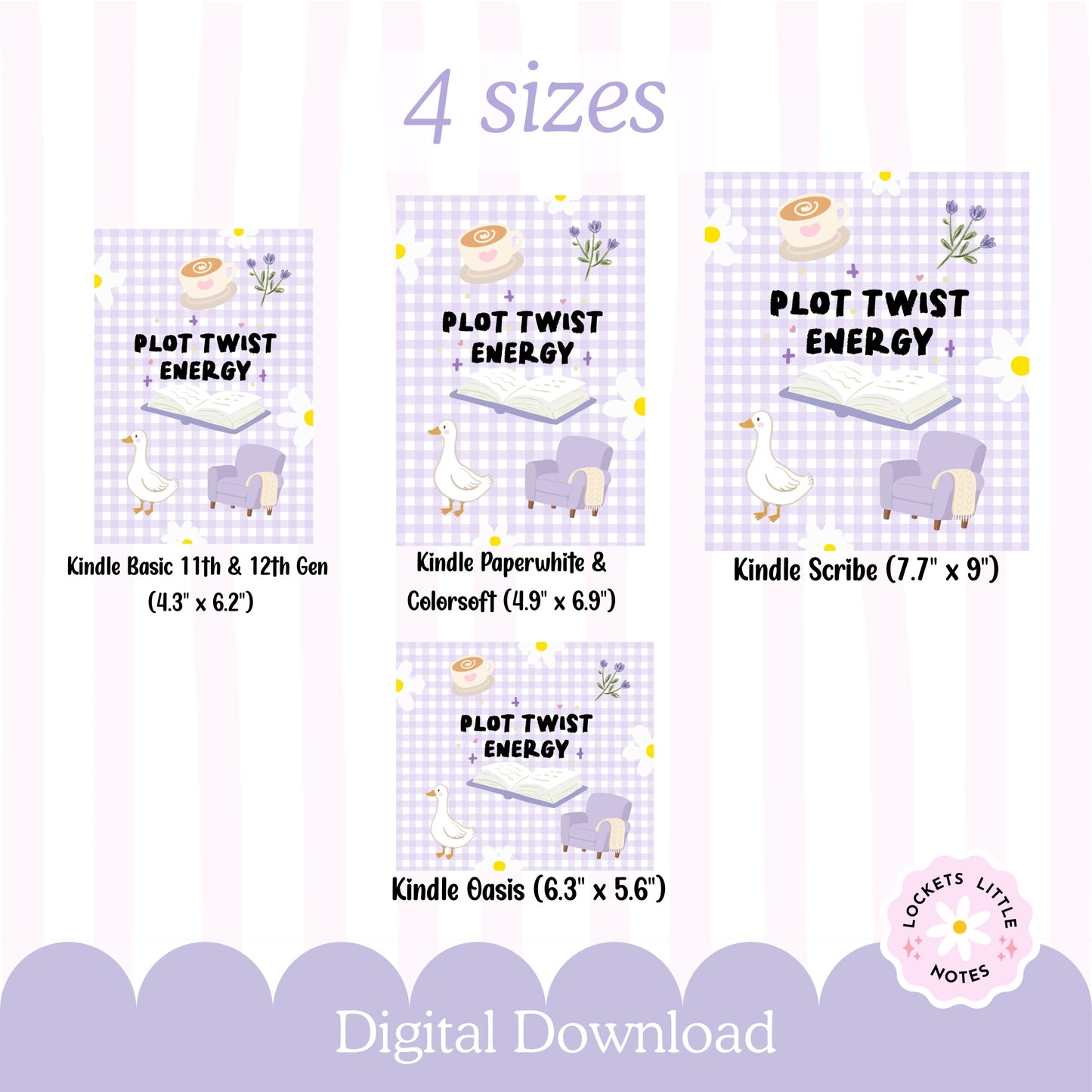 Kindle Case Insert PNG, Pastel Purple Plot Twist Bookish Printable  (Digital Download)