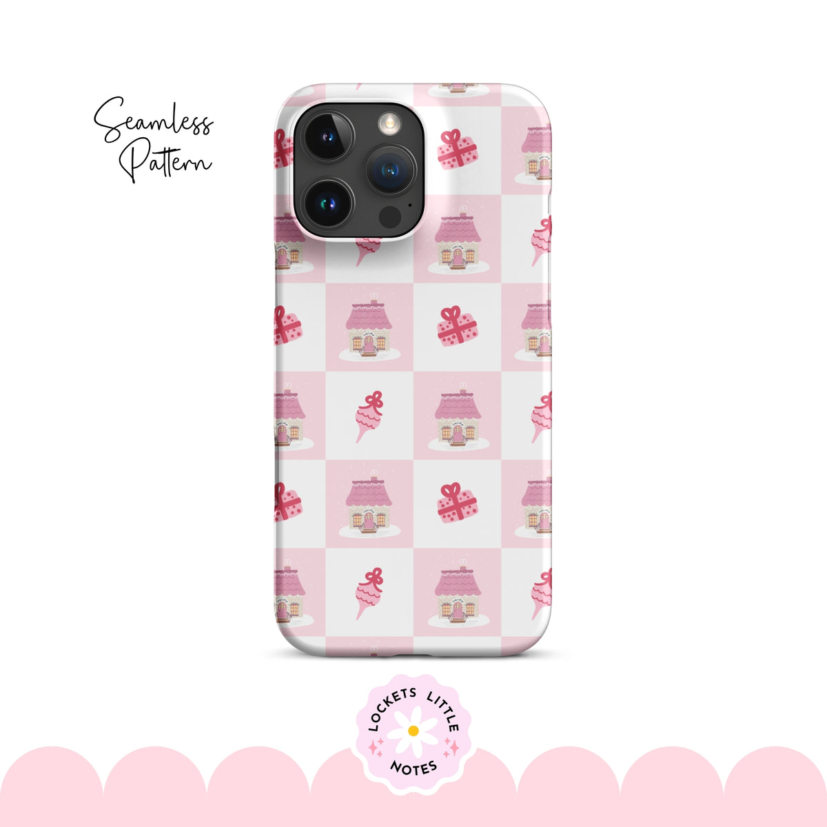 Pink Cosy Christmas Check Seamless Pattern PNG | Digital Download (Copy)