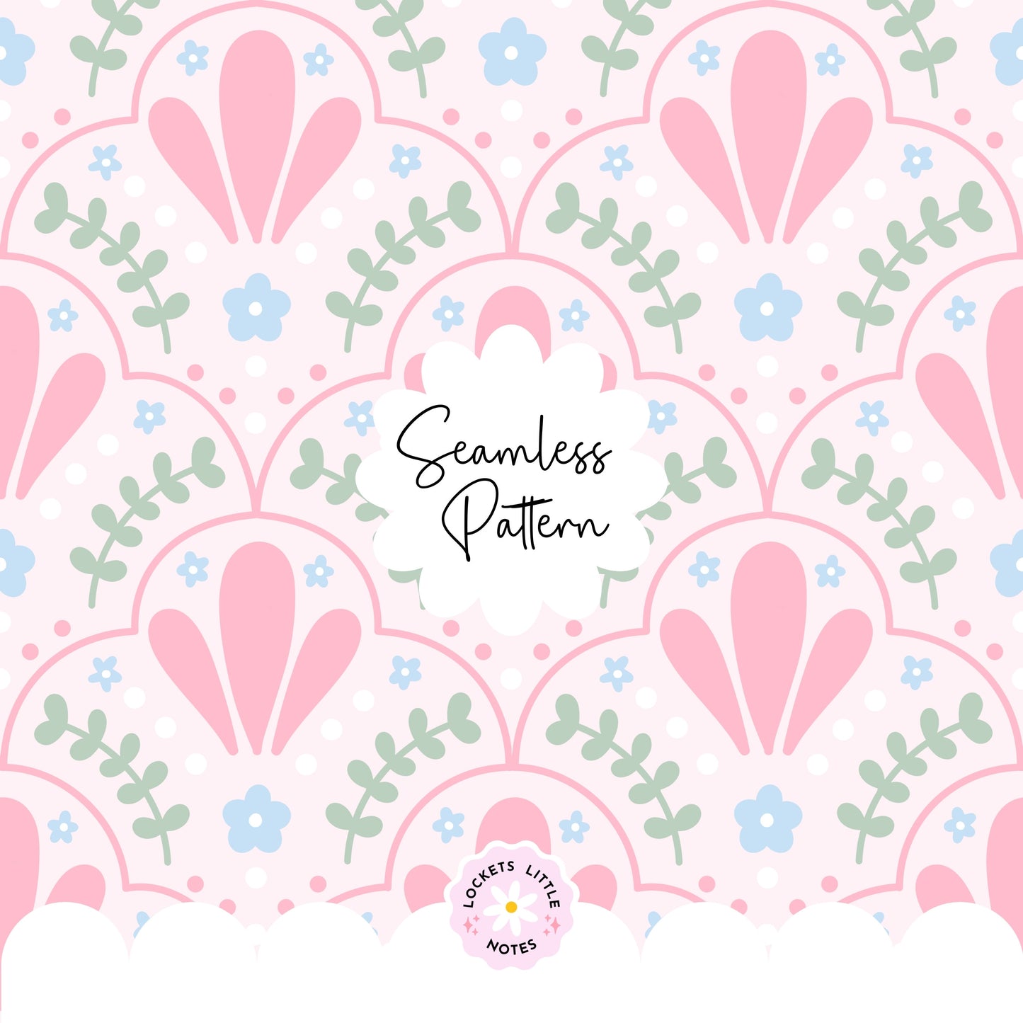 Pastel Fanned Scallop Seamless Pattern - Delicate Petal Detail Digital Paper - Soft Aesthetic Nursery Fabric Design