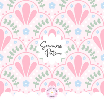 Pastel Fanned Scallop Seamless Pattern - Delicate Petal Detail Digital Paper - Soft Aesthetic Nursery Fabric Design