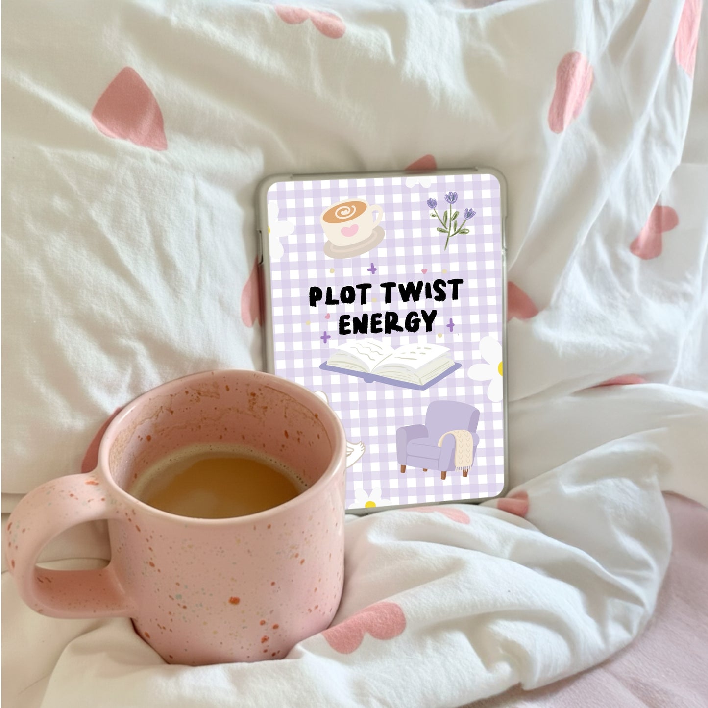 Kindle Case Insert PNG, Pastel Purple Plot Twist Bookish Printable  (Digital Download)