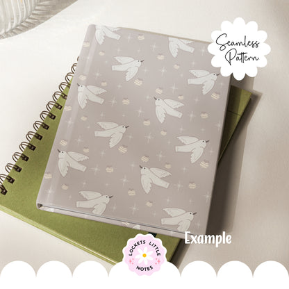 Magical Christmas Dove Seamless Pattern PNG | Digital Download