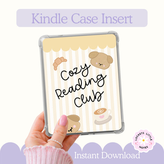 Kindle Case Insert PNG, Pastel Yellow Cozy Dog Bookish Printable  (Digital Download)