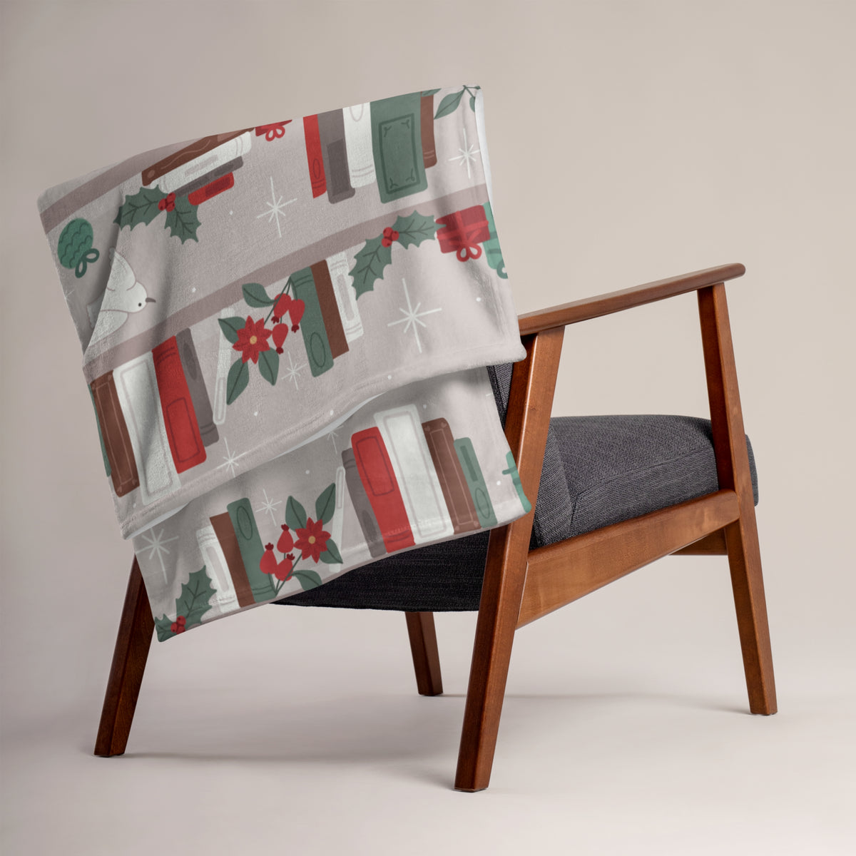 Cosy Bookshelf Christmas Blanket