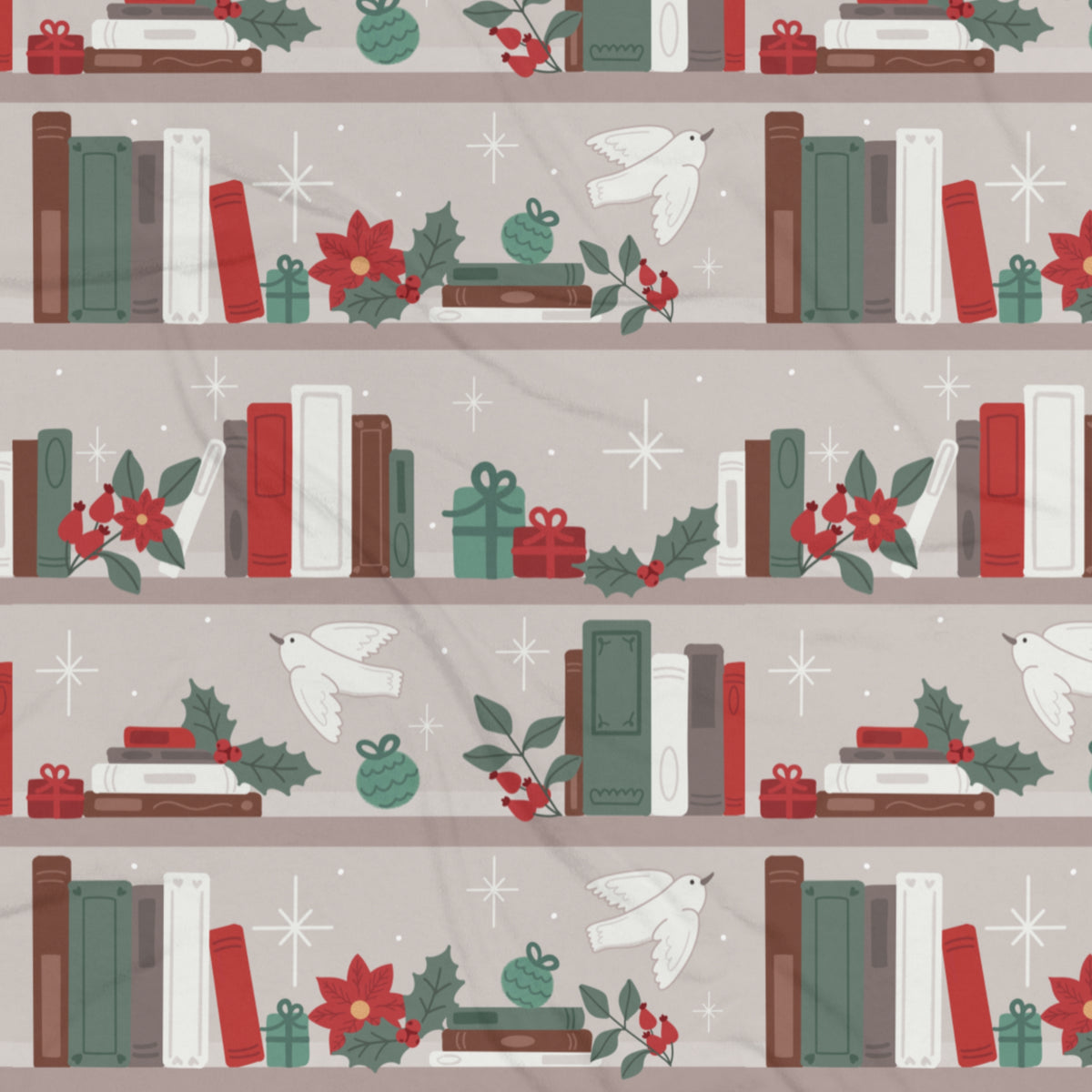 Cosy Bookshelf Christmas Blanket