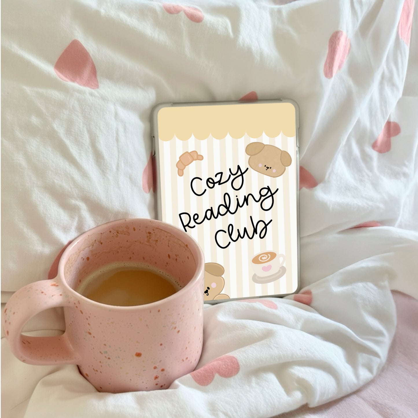 Kindle Case Insert PNG, Pastel Yellow Cozy Dog Bookish Printable  (Digital Download)