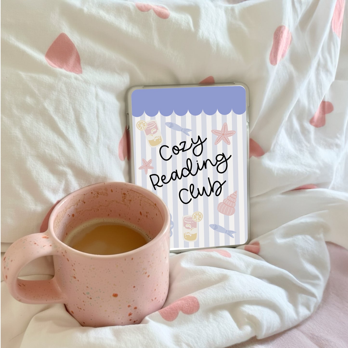 Blue Stripe Kindle Insert PNG, Pastel Summer Bookish (Digital Download)