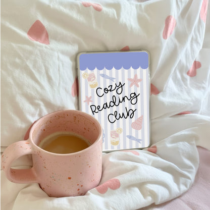 Blue Stripe Kindle Insert PNG, Pastel Summer Bookish (Digital Download)