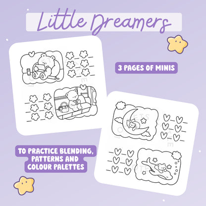 Little Dreamers Colouring Pages SET 1. Digital download.