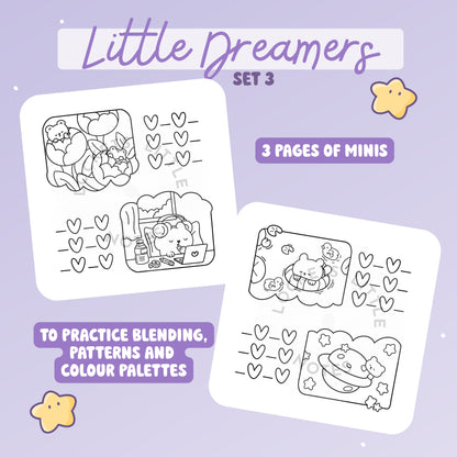 Little Dreamers Colouring Pages SET 3. Digital download.