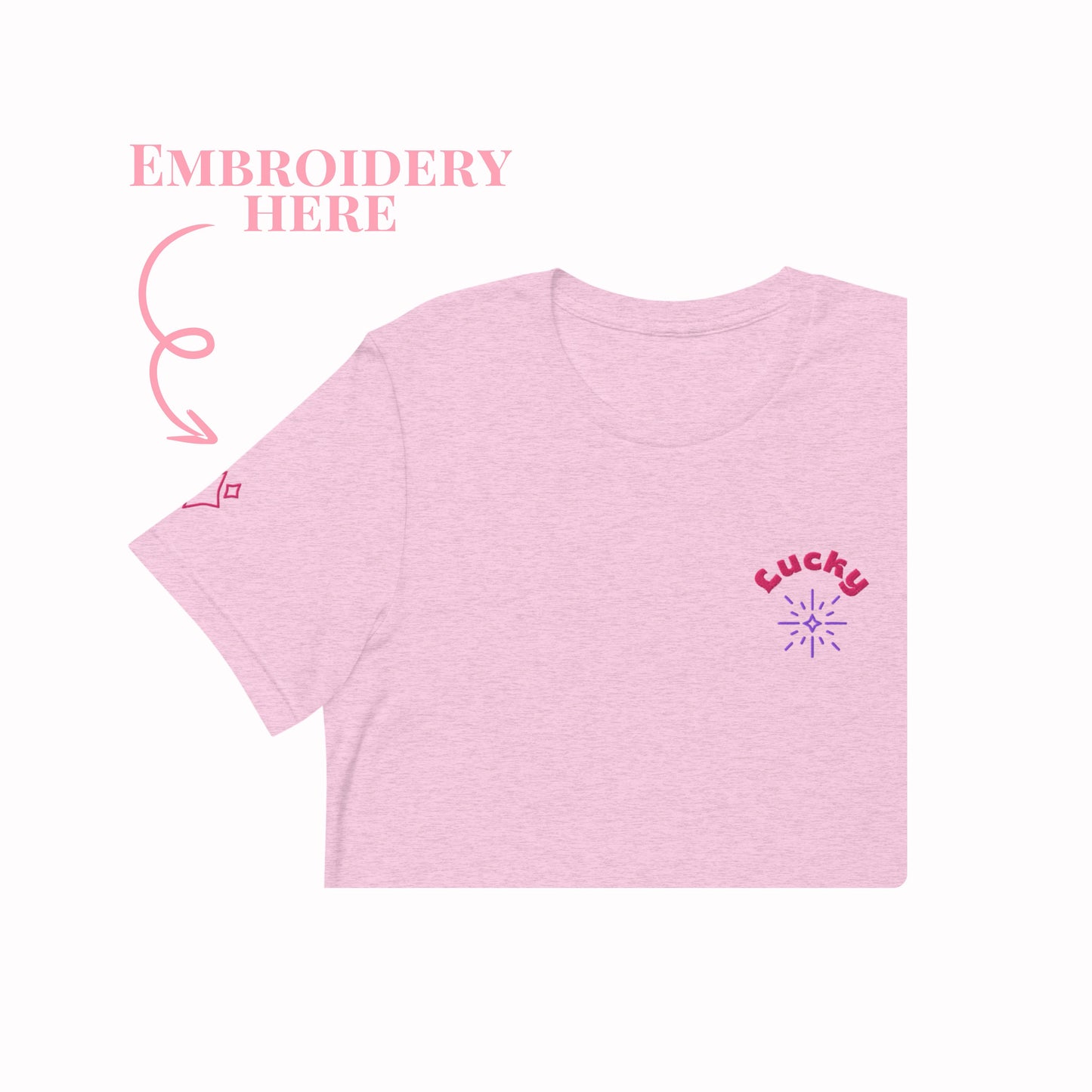 Lucky Star Embroidered Unisex t-shirt.