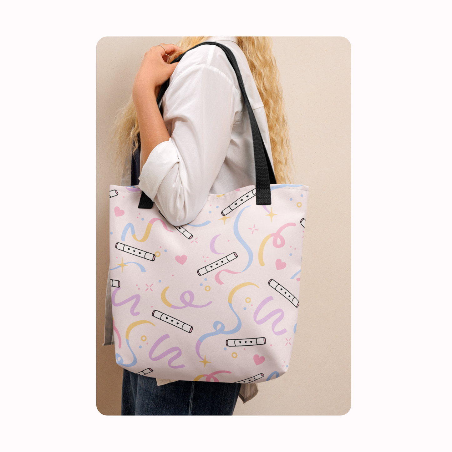 Pastel Swirls and Art Markers Tote Bag.