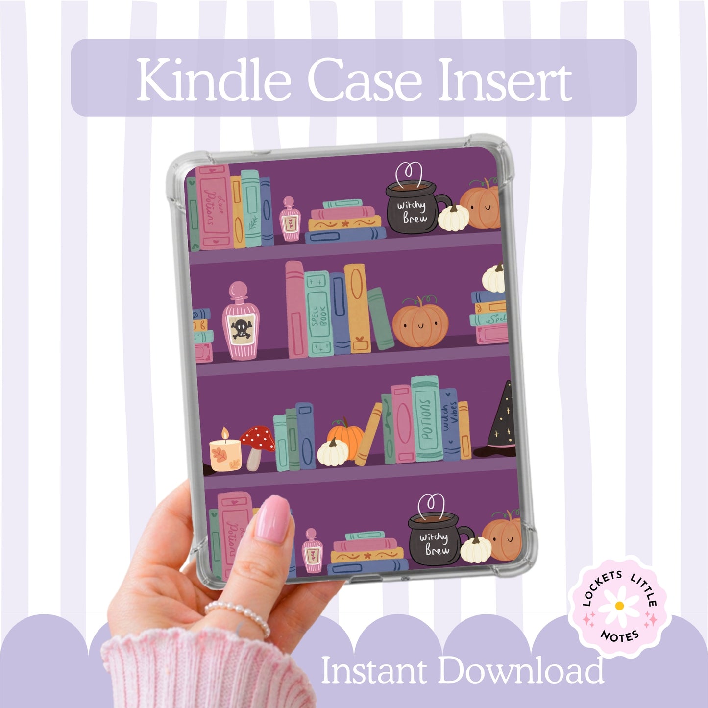 Kindle Case Insert PNG, Halloween bookshelf Bookish Printable  (Digital Download)