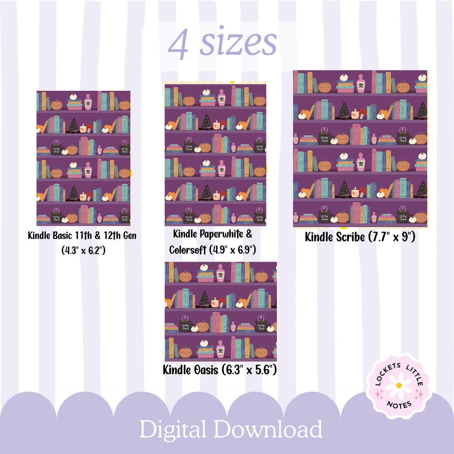 Kindle Case Insert PNG, Halloween bookshelf Bookish Printable  (Digital Download)