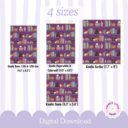 Kindle Case Insert PNG, Halloween bookshelf Bookish Printable  (Digital Download)