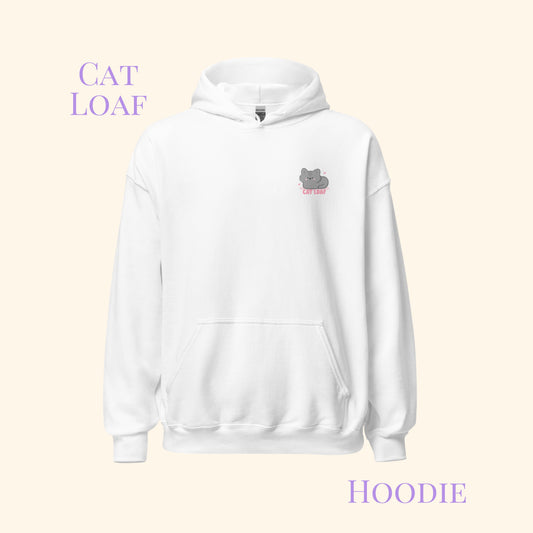 Cat Loaf Hoodie. Cute Kawaii Cat Design Printed Hoodie.