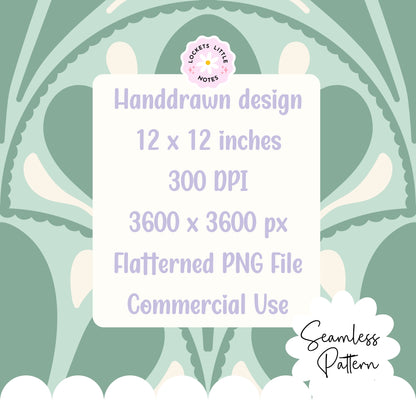 Handdrawn design with text about dimensions, DPI, resolution, file type, and usage on a decorative background.