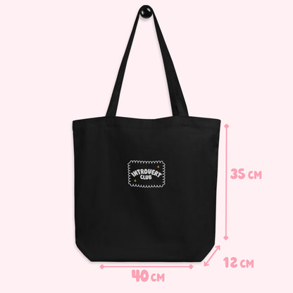 Introvert Club Embroidered Eco Tote Bag