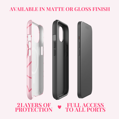 Pretty Pink Heart Pattern Phone Case. MagSafe® tough case for iPhone®
