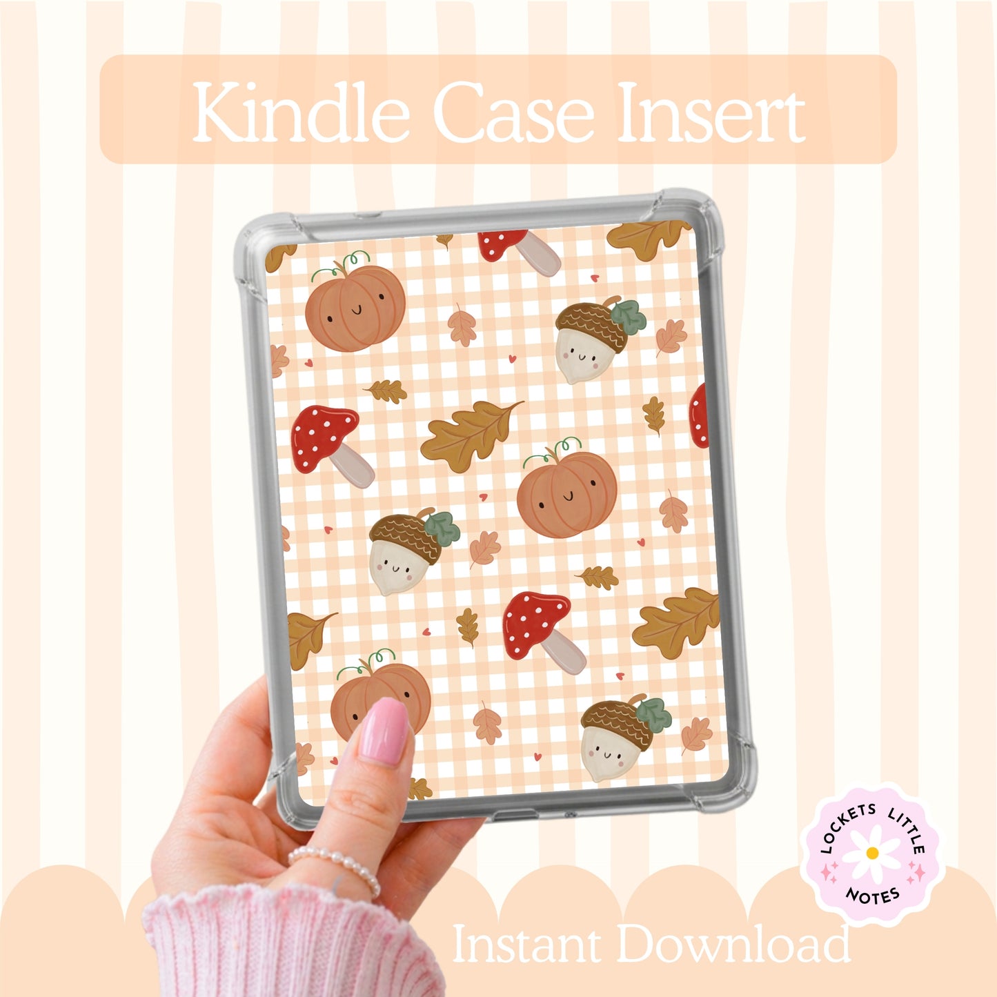 Kindle Case Insert PNG,  Autumn Halloween Pumpkin Printable  (Digital Download)