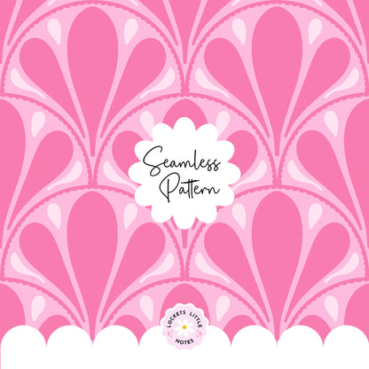 Bold Pink Scallop Seamless Pattern (Digital Download)