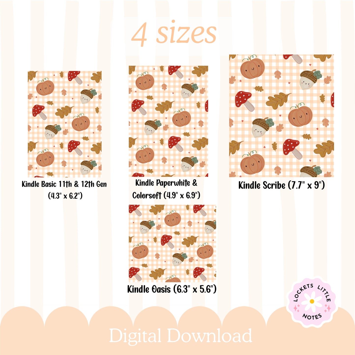 Kindle Case Insert PNG,  Autumn Halloween Pumpkin Printable  (Digital Download)