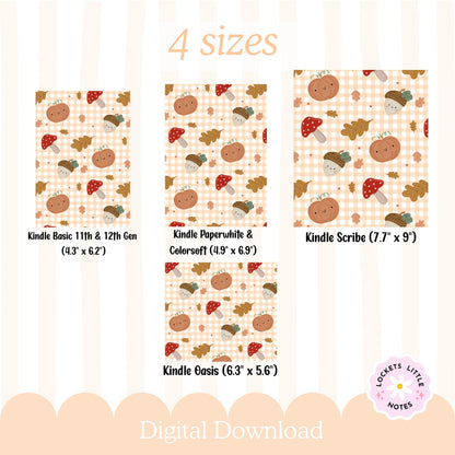 Kindle Case Insert PNG,  Autumn Halloween Pumpkin Printable  (Digital Download)
