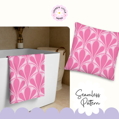 Bold Pink Scallop Seamless Pattern (Digital Download)