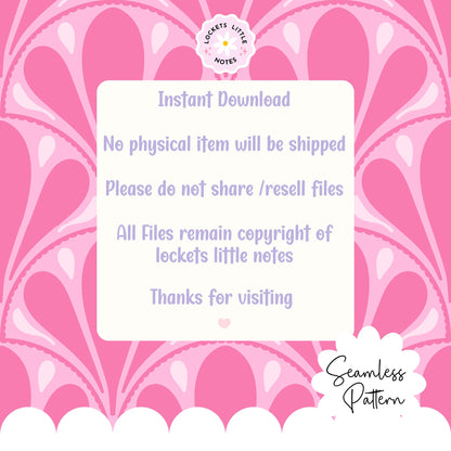 Bold Pink Scallop Seamless Pattern (Digital Download)