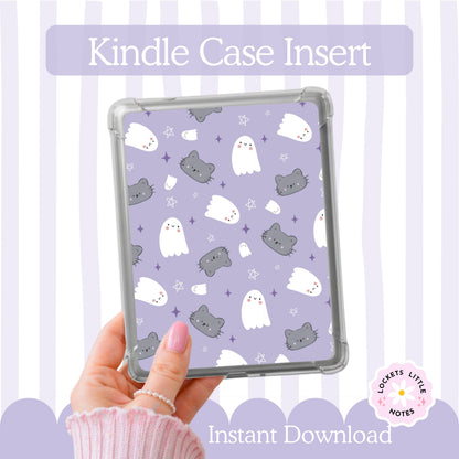 Kindle Case Insert PNG, Pastel Halloween Ghost Printable  (Digital Download)