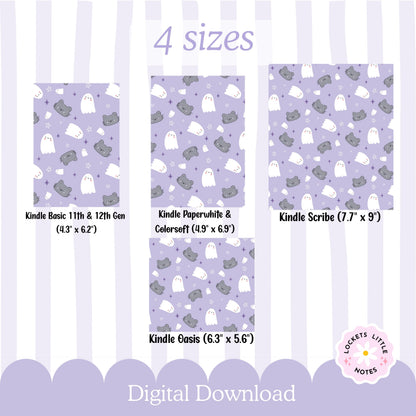 Kindle Case Insert PNG, Pastel Halloween Ghost Printable  (Digital Download)