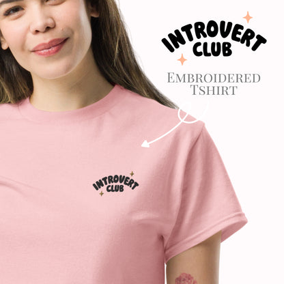 Introvert Club Embroidered T-Shirt