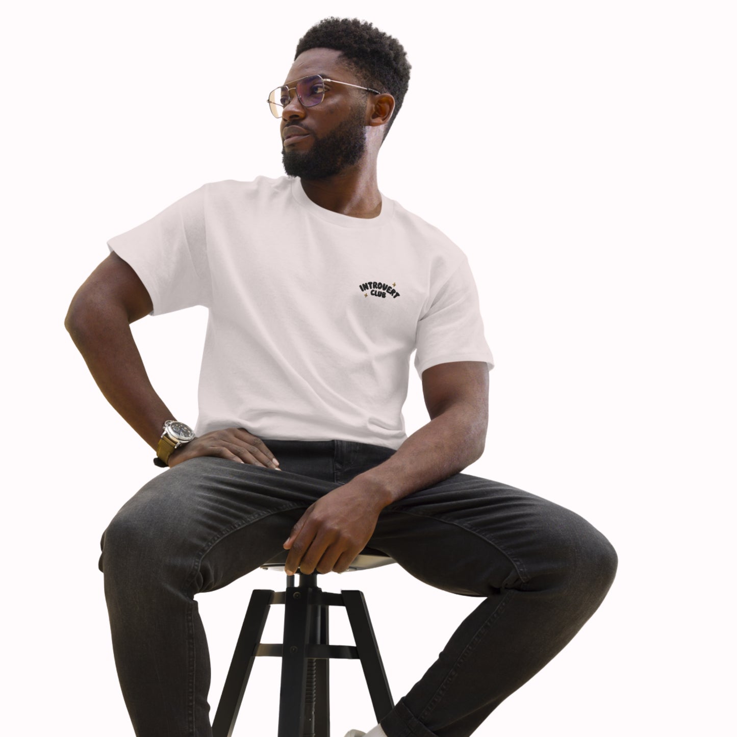 Introvert Club Embroidered T-Shirt