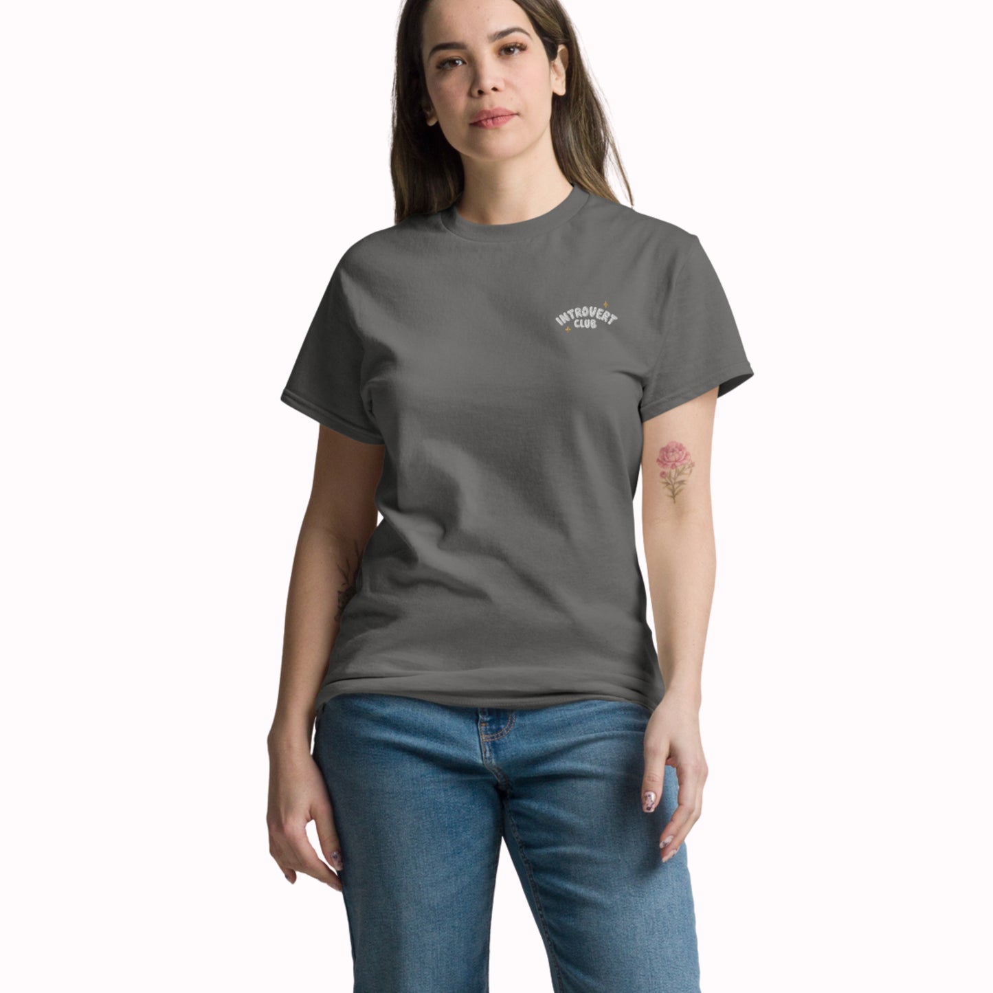 Introvert Club Embroidered T-Shirt