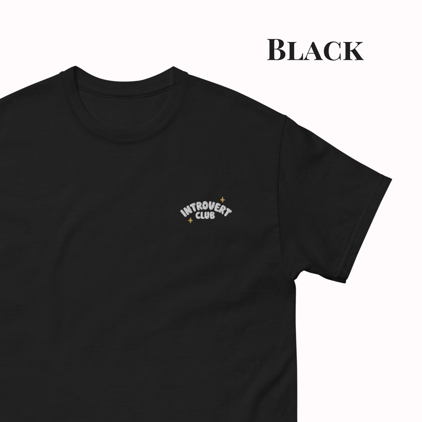 Introvert Club Embroidered T-Shirt