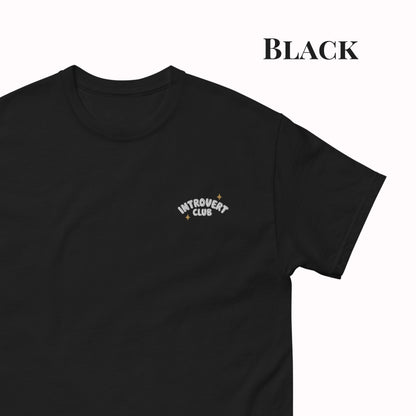 Introvert Club Embroidered T-Shirt