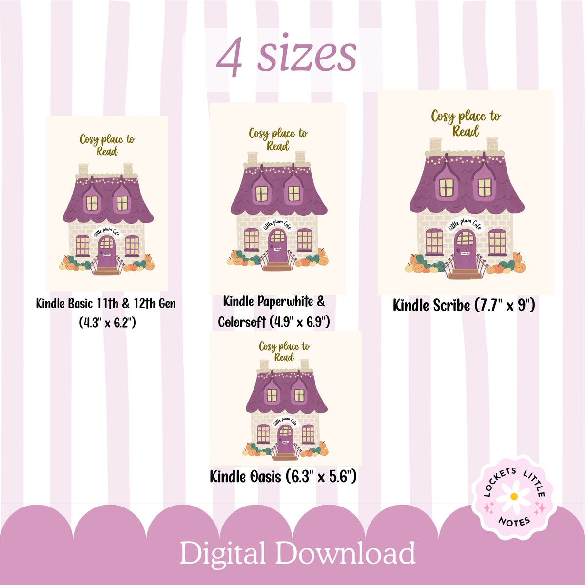Cosy Cottage Cafe Kindle case Insert Printable Digital Download
