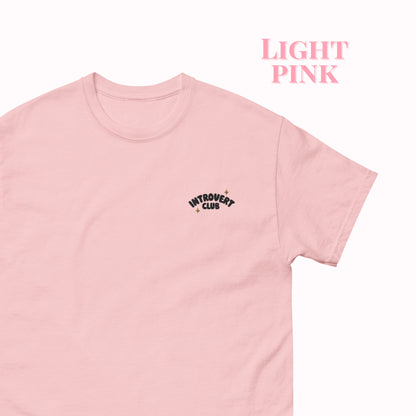 Introvert Club Embroidered T-Shirt