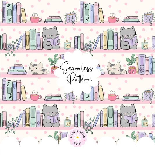 Cozy Bookcase Seamless Pattern (Digital Download)