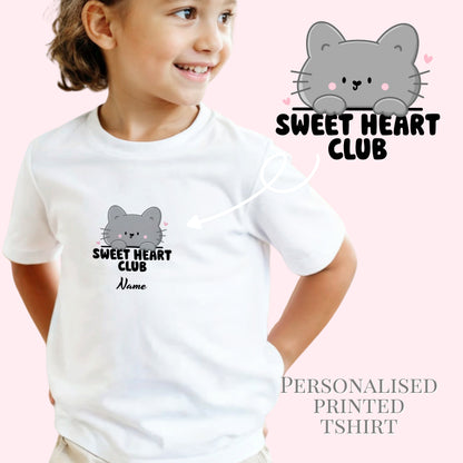 Sweetheart Club T-shirt. Personalised kids T-shirt.