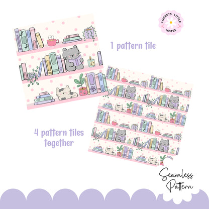 Cozy Bookcase Seamless Pattern (Digital Download)