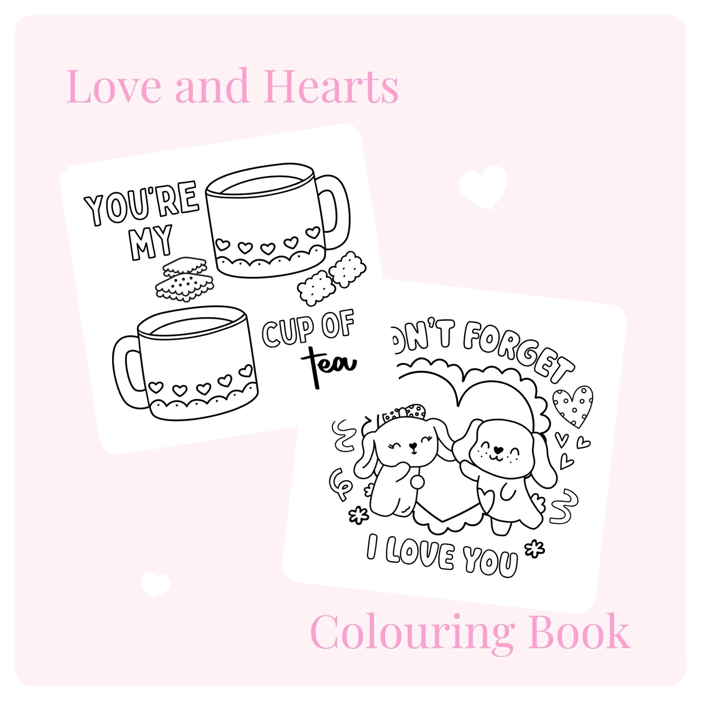 Love and Hearts Colouring Book