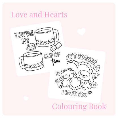 Love and Hearts Colouring Book